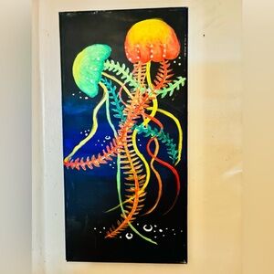 Colorful Jellyfish Canvas Art